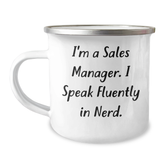 Funny Sales Manager Gifts from Friends - I'm A Sales Manager. I Speak Fluently In genius. - Father's Day Unique Gifts for Sales Manager - Image 1